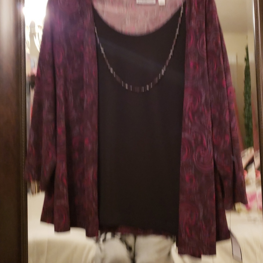 Blouse with attached jacket